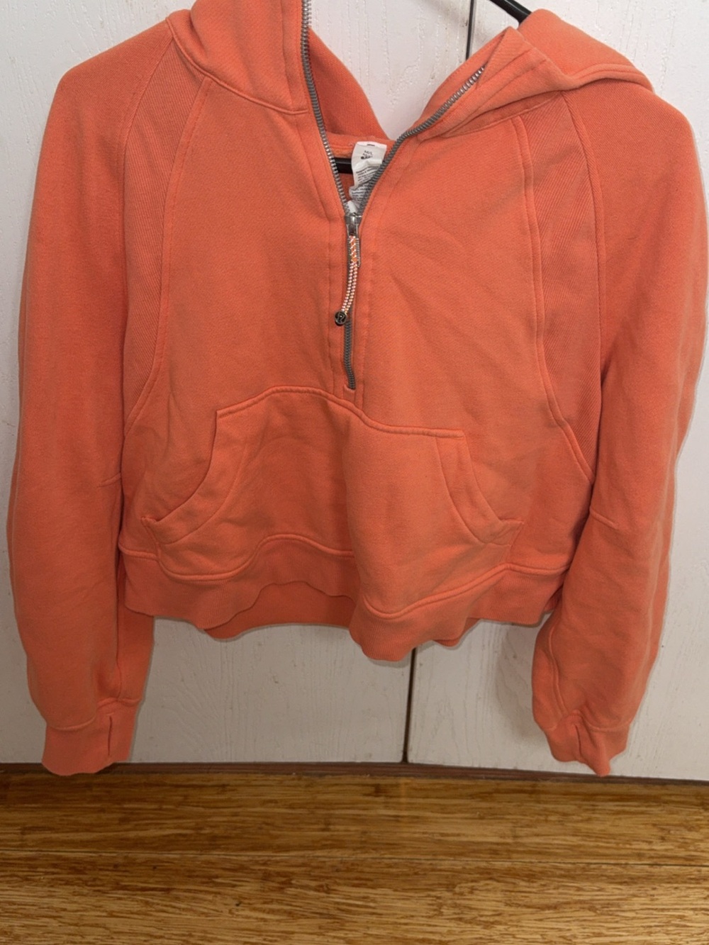 lululemon athletica Coral Orange Half-Zip Hoodie